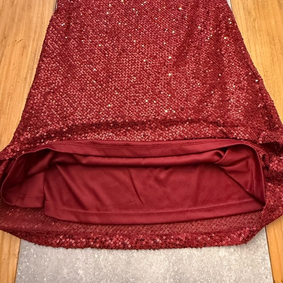 ASTR The Label Flutter Sleeve Draped Back Burgundy Wine Sequined Mini Dress Med - Picture 9 of 14